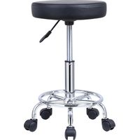 Tabouret de bar réglable en hauteur rotatif – Cuir synthétique étanche – Hauteur d'assise 47,5 à 62 cm – Confort optimal avec repose-pieds – Kktoner