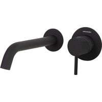 RAMONSOLER 392101NM ODISEA Grifo Monomando Lavabo Empotrado Mural Caño 19 cm Color Negro Mate - ref: 39A307432