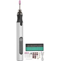 Micro graveur électrique stylo Mini bricolage Vibro gravure trousse à outils accessoires de retrait d'ongles argent