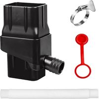 Collecteur Récupérateur Eau de Pluie, Kit Recuperateur d Eau de Pluie pour Gouttière Rectangulaire, Recuperateur d Eau de Pluie, Récupérateur D'eau de Pluie Rectangulaire avec Tuyau,Collier de Serrage