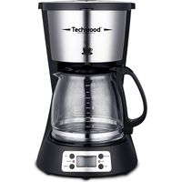 Techwood TCA-1296 Cafetera Programable 10/12 Tazas Filtro Permanente Lavable 1000W Mantenimiento del Calor 1,5 L Negro