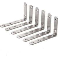 Plankdragers - RVS Hoeken 12,5 x 7,5 x 3 cm - 90° Wandplank Ondersteuning - Voor Keuken Badkamer Garage - 9 Stuks