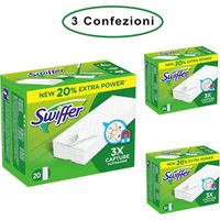 Swiffer panni di ricambio cattura polvere per scopa swiffer 3 confezioni da 20 panni