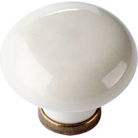 POMOLO PER MOBILI 'TONDO' base oro luc. / fondo bianco senza decoro