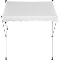 Toldo retráctil con manivela 200x150 cm altura ajustable 170-280 cm blanco