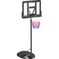 Canasta de Baloncesto para Exterior con Altura Ajustable 216-277 cm Ruedas y Base Rellenable Negro