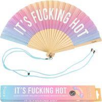 Fisura - Originale ventaglio fcking Hot. Ventilatore a Mano in Legno Moderno e Divertente. Ventaglio Multicolore sfumato. Si Illumina al Buio. Misure: 42,5 x 23 cm. Legno e Tessuto.