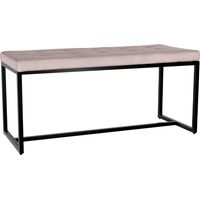 Panca Barci con struttura nera grigio chiaro Velluto