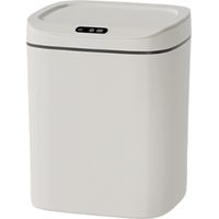 Sleek Smart Trash Can, Electric Touchless Trash Bin, Motion Sensor Garbage Can, Large Capacity Smart Bin 28 x 23 x 20 cm for Indoor, Outdoor, Present, Bedroom, Living Room, White Color