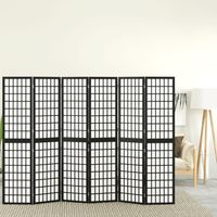 Cloison de séparation pliable 6 panneaux Cloison de séparation Pour Jardin, Balcon, Terrasse 240x170 cm Noir 32362