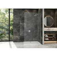 Doccia Walk-in 110cm H 200cm cristallo temperato trasparente 8mm MELISSA - Cromato Lucido
