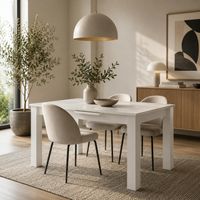 Table Ă manger extensible blanche 160-200 cm ALVA