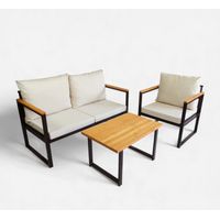 Gartensofa-Set Alira mit Sofa, Sessel und Beistelltisch