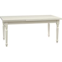 Mesa extensible de estilo Country de madera maciza de tilo acabado con efecto blanco envejecido 180x90x80 cm