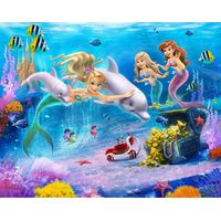 Papier peint Walltastic Sirènes, dauphins et poissons multicolores - 305x244cm