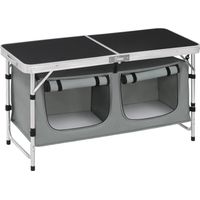PICKNICKTISCH Klappbar Aluminium Schwarz