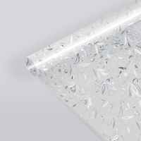Jiubiaz Lámina para ventana electrostática decorativa opaca anti miradas UV, Flores 3D, 90 x 200 cm