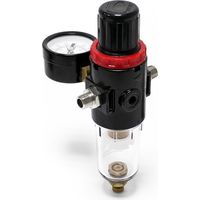 Régulateur de pression d’air & séparateur d’eau et manomètre jusqu’à 7 bar 2x 9,51mm (1/8)"