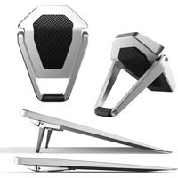 Support argenté pour ordinateur portable, rehausseur de clavier portable antidérapant, support de clavier en alliage de zinc, support d'ordinateur