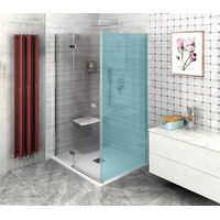 Polysan Fortis Line - Porte de douche 80 cm, à gauche, chrome/verre transparent FL1080L