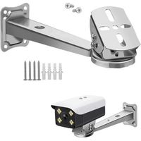 Pair Support Camera,Support Camera Exterieur Acier Inoxydable,Support De Caméra De Surveillance Réglable 360° Support De Bras D'extension pour Caméras De Surveillance Intérieures Et Extérieures