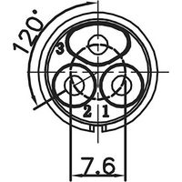Lutronic 2650 03 T12 CB T Rundsteckverbinder Stecker, gerade Gesamtpolzahl: 3 1 St.