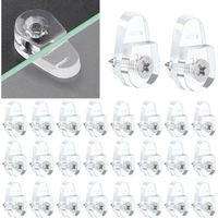 50 Pieces Glass Brackets, Glass Holders, Glass Retaining Clips, Glass Retaining Clips, Glass Holder Clips with 50 Screws for Fixing 3-5mm Thick Glass, Mirrors