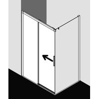 Kermi Porte coulissante Nica D2L 1500x 2000 BV : 1475-1500 SIHG verre trempé transparent Clean