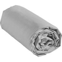 Drap housse 2 personnes 160 x 200 x 30 cm Linette coton lavé 57 fils Gris
