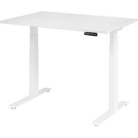 bümö® Schreibtisch "Serie-XDKB" elektrisch höhenverstellbar mit Memoryfunktion, Tischplatte 120 x 80 cm in weiß, Gestell in graphit