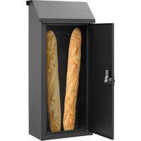Arregui – Boîte aux lettres en acier SP008NGP – Pour livraisons de pain et journaux – Grande capacité 60x28x16,8 cm – Ouverture latérale sans clé – Résistante aux intempéries