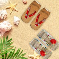 Chaussettes fantaisie imprimées avec motifs de manucure et tongs, chaussettes à motifs 3D, chaussettes imprimées sandales, chaussettes basses pour la course et le yoga