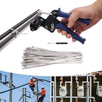 Morsetto per fascette stringicavo + 100 fascette stringicavo in acciaio inossidabile, set di morsetti per cavi
