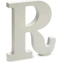 Pincello décoration lettre R 15 x 1,8 cm bois blanc