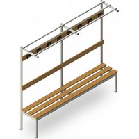 Panca spogliatoio alzata 200x39x184cm ganci appendiabiti Upper L