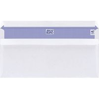 Boîte de 500 enveloppes blanches 110 x 220 mm format DL avec bande protectrice, sans fenêtre - Maxiburo