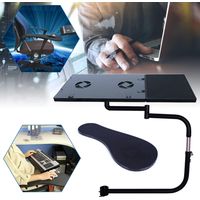 support Clavier de chaise, d'accoudoir, clavier avec tapis de souris, ordinateur portable, ventilateur USB, coude, repose-poignet en acier inoxydable, ABS