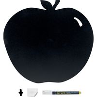Silhouette ardoise ''Pomme'' - Feutre-craie inclus et kit velcro pour accrochage mural - 30x50cm - Securit