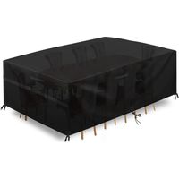 Housse Salon de Jardin 420D Oxford Tissu Housse de Protection pour Mobilier Housse de Table de Jardin Imperméable Béche de Protection avec Corde et Boucle Verrouillage( 213 x 132 x 74cm)