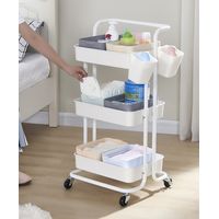 Desserte de cuisine Chariot multifonctionnel Chariot Desserte 3 tiers Desserte 43 36 86cm blanc