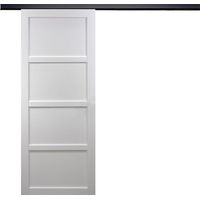 Porta scorrevole Tamera bianca larghezza 63 con binario in alluminio nero