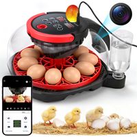Couveuse Oeuf Automatique 12 Oeufs avec Retournement et Ajout d'eau, Incubateur Contrôle de l'application avec Caméra HD, Contrôle Température, Affichage Humidité pour Poules Canards Oies Cailles