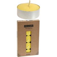 Candela alla citronella in piattino Confezione da 15