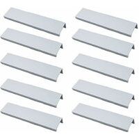Lot de 10 poignées de meuble en aluminium brossé – Poignées invisibles 96mm – Installation rapide avec vis incluses – Résistantes à la rouille