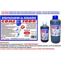 cometodo desatascador desagues liquido 1 kilos uso profesional (caja 6 unidades)