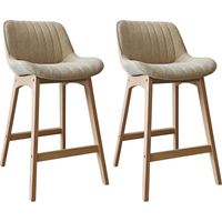 Set NORDEN Barstühle Eiche 65 cm mit Cordbezug