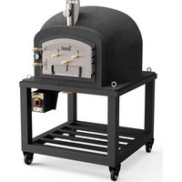 Kitaway Backofen mit Unterschrank + Gasherd 100x100x65 cm Schwarz Abmessungen 100x100x170 cm Professioneller Gasofen mit Man