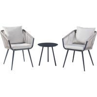 Ensemble de meubles de jardin 3 pièces Abriola anthracite gris casa.pro