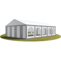 5x10 mTendone per feste PREMIUM PVC grigio-bianco 100% impermeabile Gazebo da giardino Tendone da esterno Tenda party