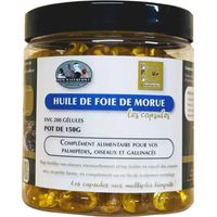 Capsules d'huile de foie de morue 150g - Fortifiant pour oiseaux et palmipèdes